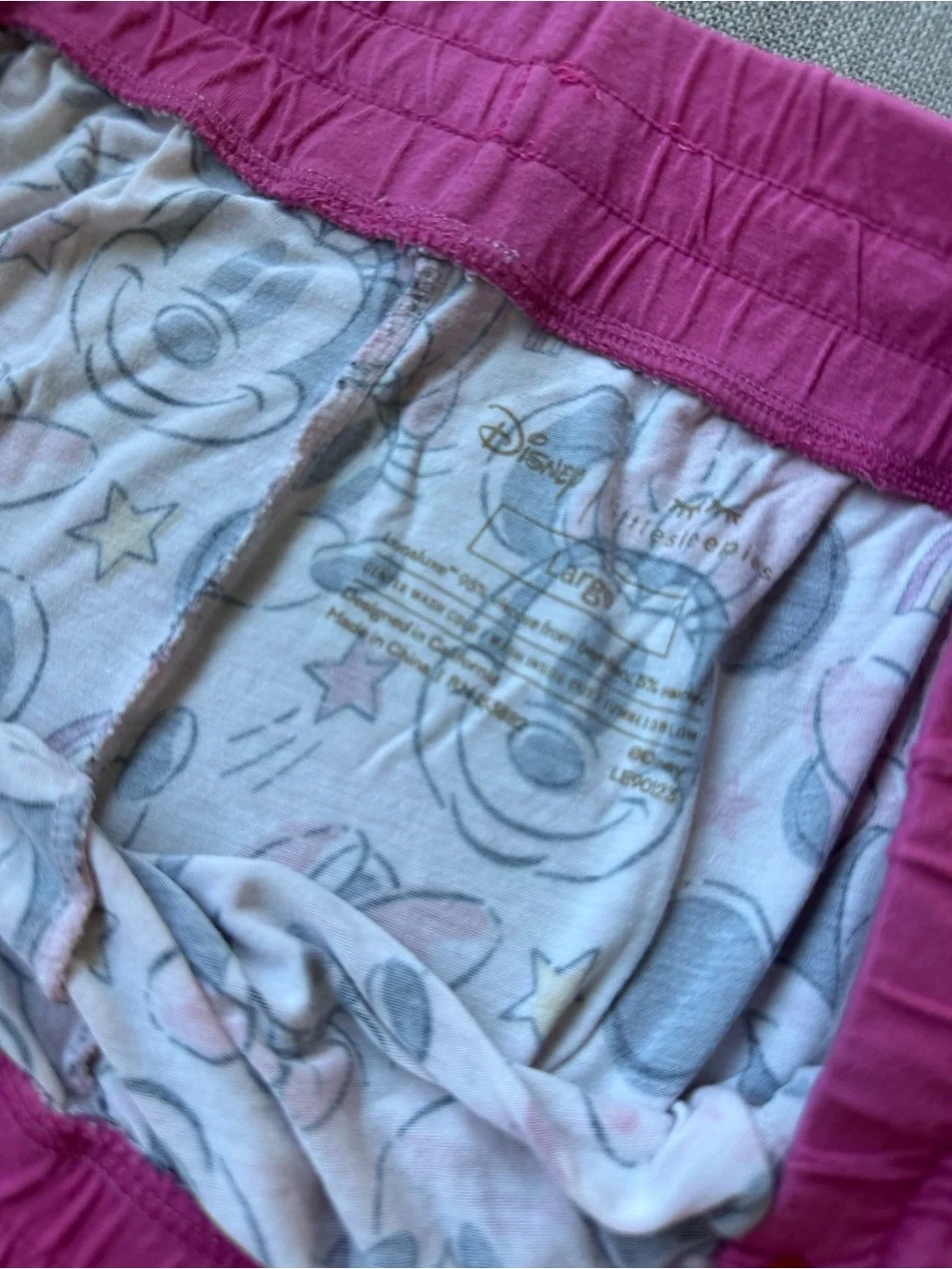 Little Sleepies Pink Minnie Mouse pj/ Lounge Shorts - Picture 2 of 2